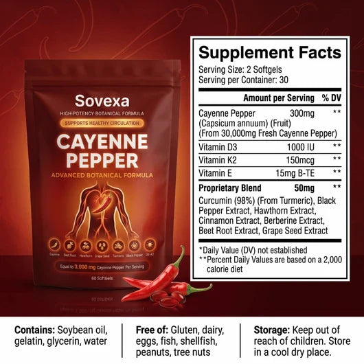 Sovexa® Cayenne Pepper – Suplemento Botánico para Circulación Saludable