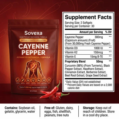 Sovexa® Cayenne Pepper – Suplemento Botánico para Circulación Saludable